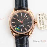 Swiss Quality Omega Aqua Terra 150m Citizen 8215 Rose Gold Leather Strap Watches 41.5mm